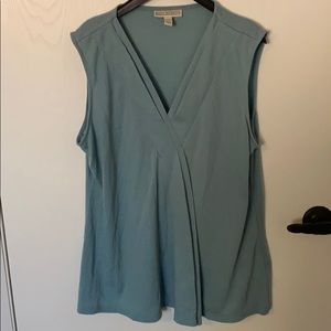 V neck teal blouse